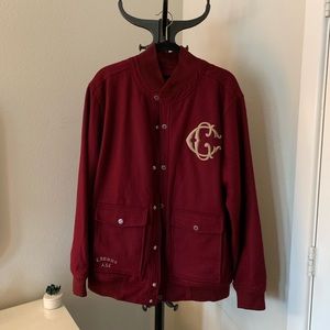 Crooks & Castles Burgundy Varsity Jacket